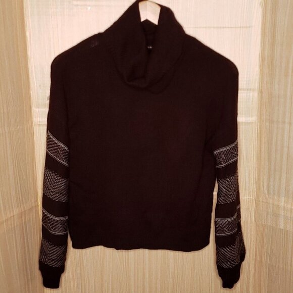 Blush & Bloom Womens Maroon Balloon Sleeve Sweater Medium - Picture 1 of 8